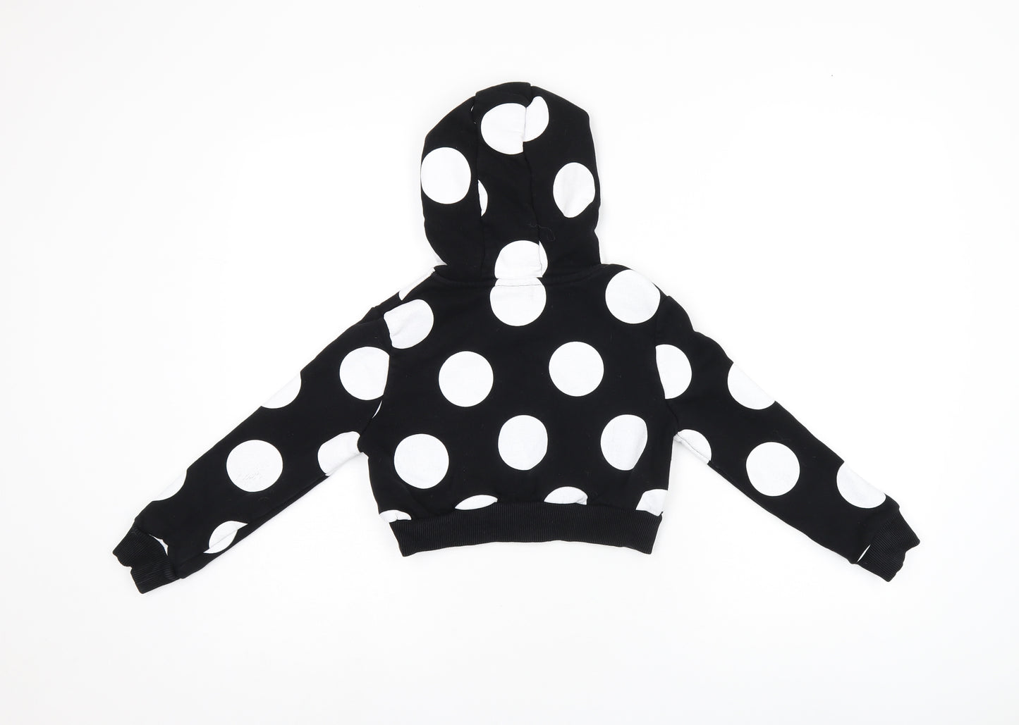 Hype Girls Black Polka Dot Cotton Pullover Hoodie Size 7-8 Years Pullover - Logo