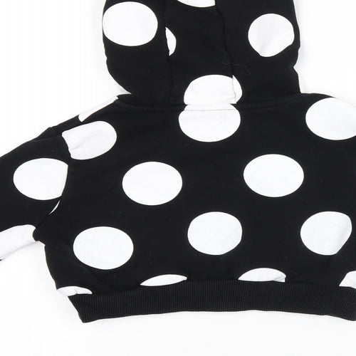 Hype Girls Black Polka Dot Cotton Pullover Hoodie Size 7-8 Years Pullover - Logo