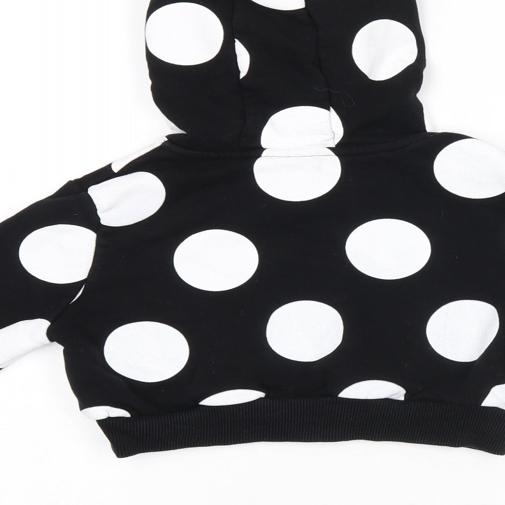 Hype Girls Black Polka Dot Cotton Pullover Hoodie Size 7-8 Years Pullover - Logo