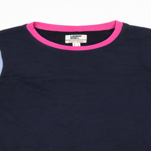 Lands' End Womens Blue Cotton Pullover Sweatshirt Size L Pullover