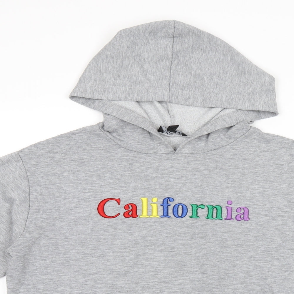 Boohoo Mens Grey Cotton Pullover Hoodie Size M - California