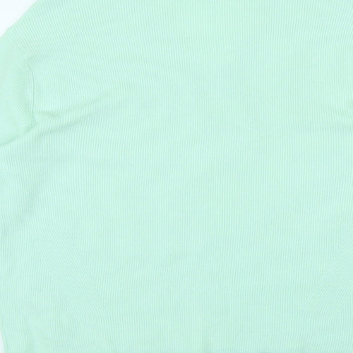 Marks and Spencer Womens Green V-Neck Viscose Pullover Jumper Size S