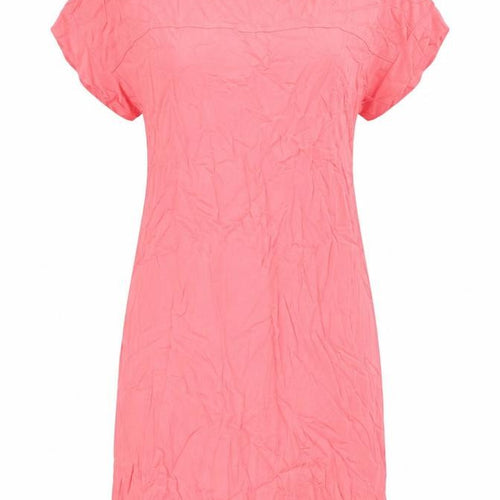 Marks and Spencer Womens Pink Viscose Shirt Dress Size 12 Round Neck Pullover