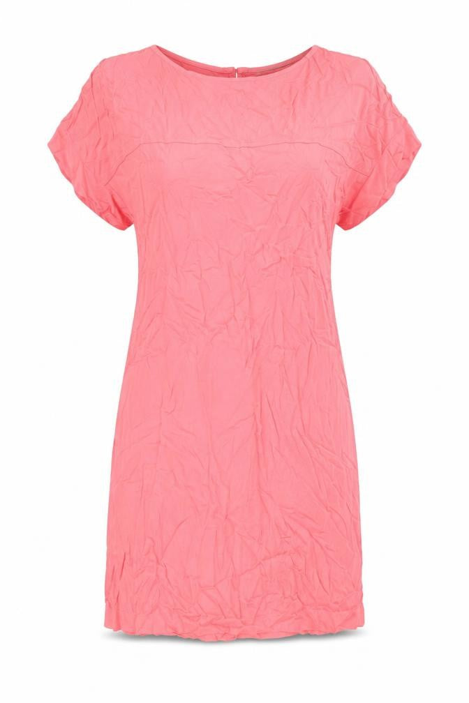 Marks and Spencer Womens Pink Viscose Shirt Dress Size 12 Round Neck Pullover