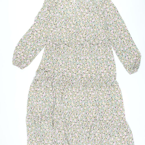 Marks and Spencer Womens Multicoloured Floral Polyester Maxi Size 8 Mock Neck Pullover