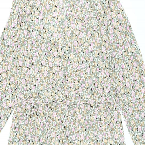 Marks and Spencer Womens Multicoloured Floral Polyester Maxi Size 8 Mock Neck Pullover