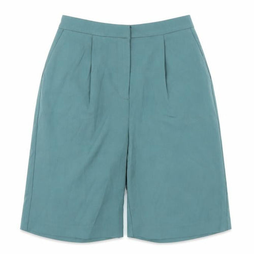 Marks and Spencer Womens Green Polyester Paperbag Shorts Size 6 L9 in Regular Zip
