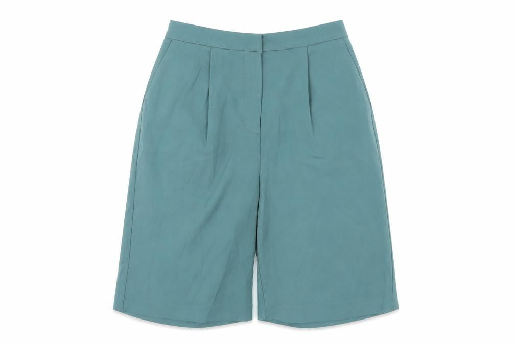 Marks and Spencer Womens Green Polyester Paperbag Shorts Size 6 L9 in Regular Zip