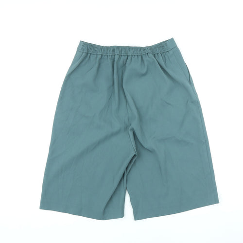 Marks and Spencer Womens Green Polyester Paperbag Shorts Size 6 L9 in Regular Zip