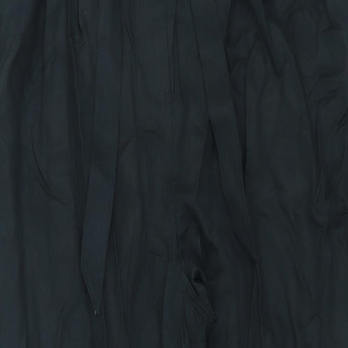 Marks and Spencer Womens Black Lyocell Carrot Trousers Size 16 L25 in Regular Zip - Belted