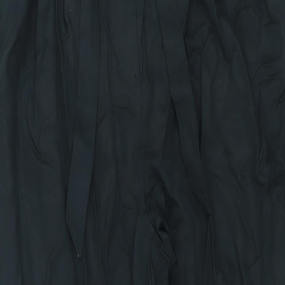 Marks and Spencer Womens Black Lyocell Carrot Trousers Size 16 L25 in Regular Zip - Belted