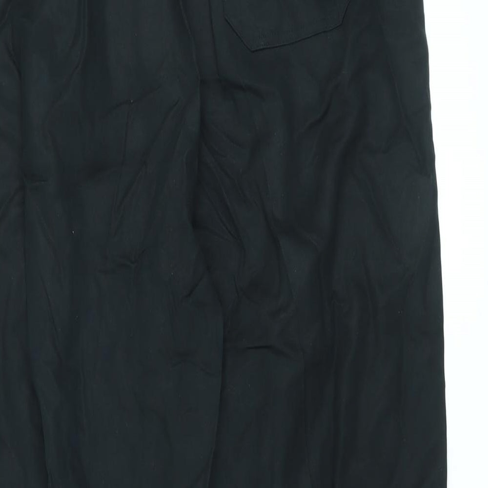 Marks and Spencer Womens Black Lyocell Carrot Trousers Size 16 L25 in Regular Zip - Belted