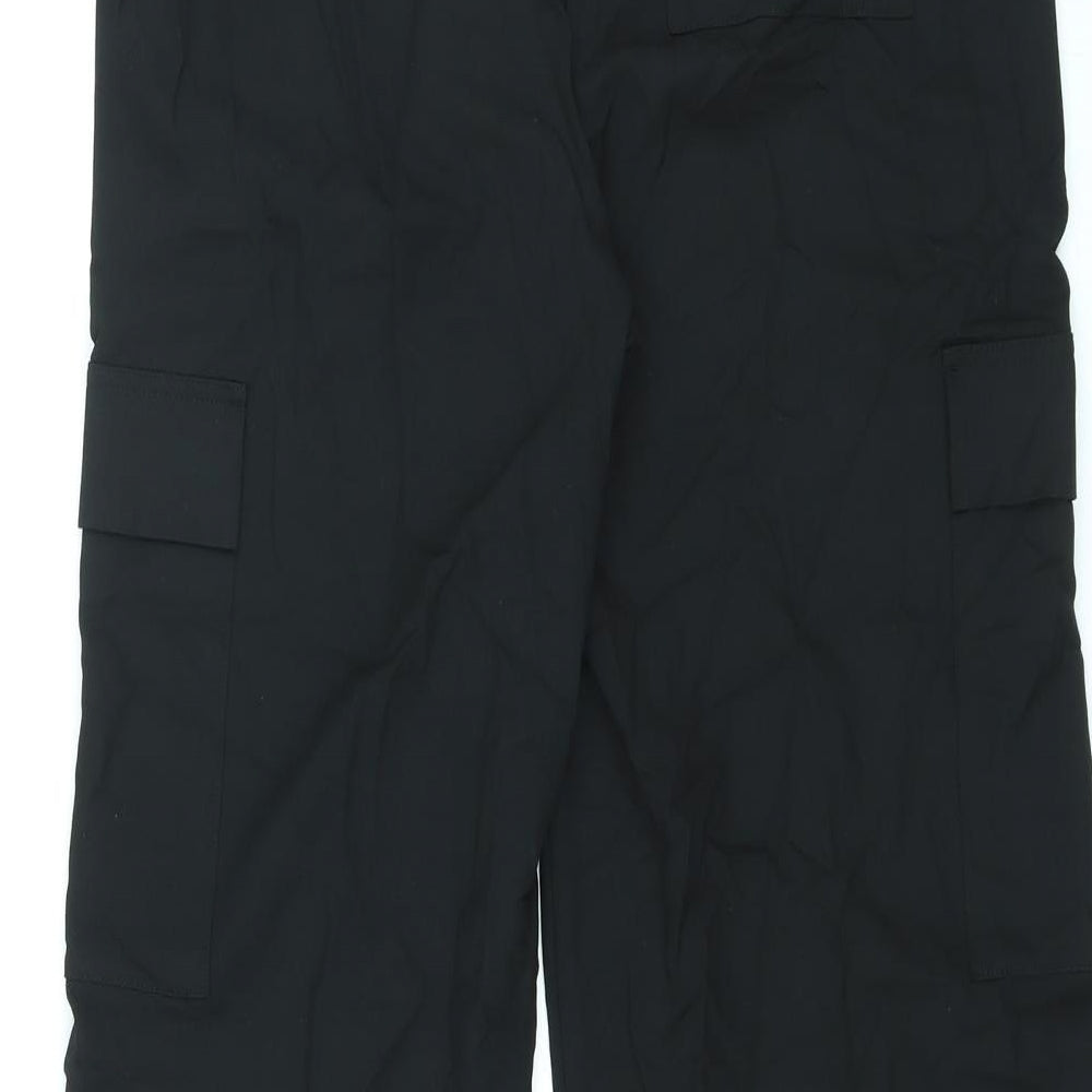 Marks and Spencer Womens Black Polyester Cargo Trousers Size 16 L28 in Regular