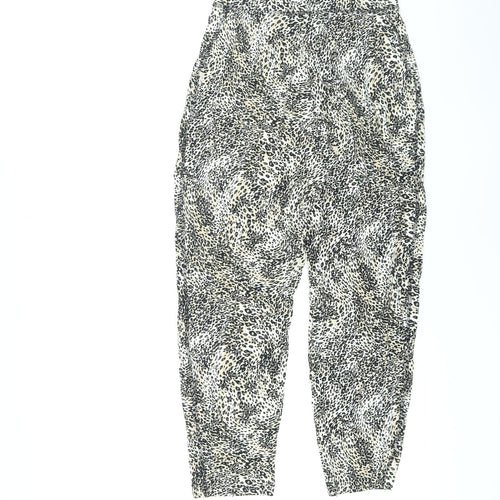 Marks and Spencer Womens Brown Animal Print Viscose Sweatpants Trousers Size 8 L27 in Regular - Leopard Print