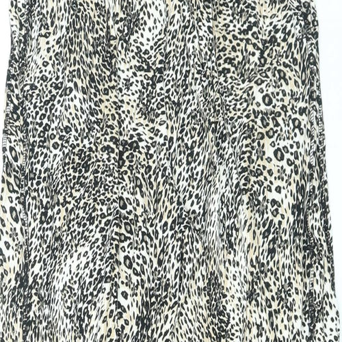 Marks and Spencer Womens Brown Animal Print Viscose Sweatpants Trousers Size 8 L27 in Regular - Leopard Print