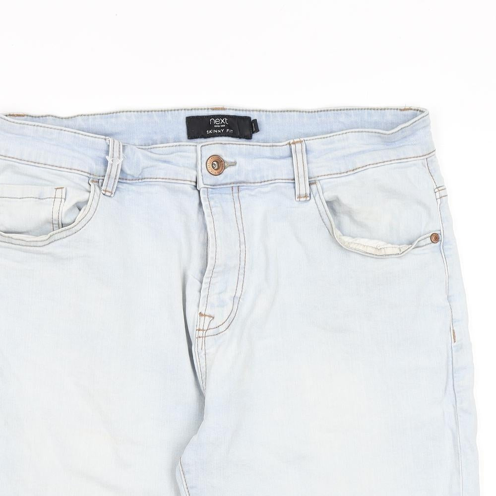 NEXT Mens Blue Cotton Bermuda Shorts Size 36 in L12 in Relaxed Zip