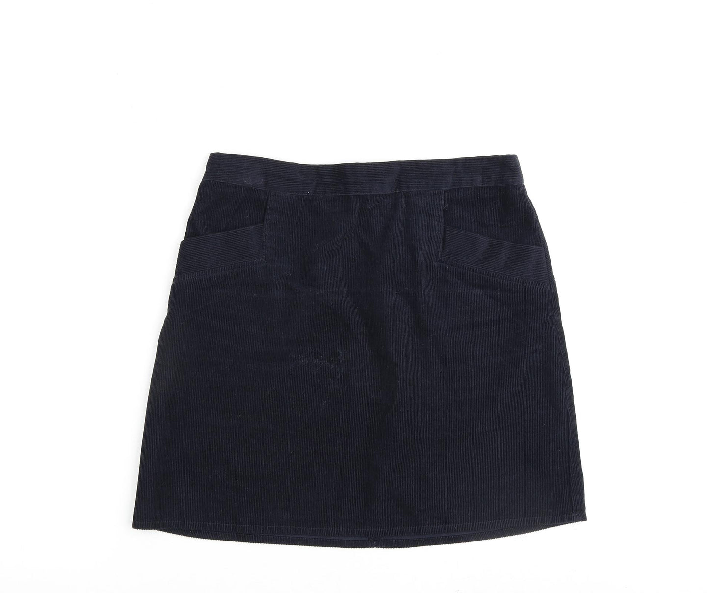 Oasis Womens Blue Cotton A-Line Skirt Size 10 Zip