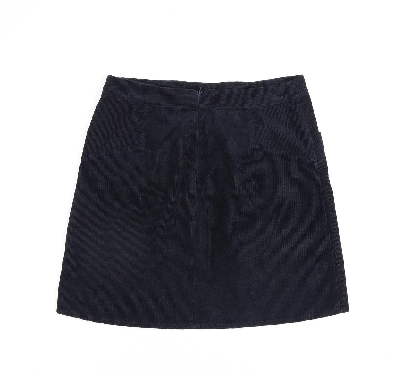 Oasis Womens Blue Cotton A-Line Skirt Size 10 Zip