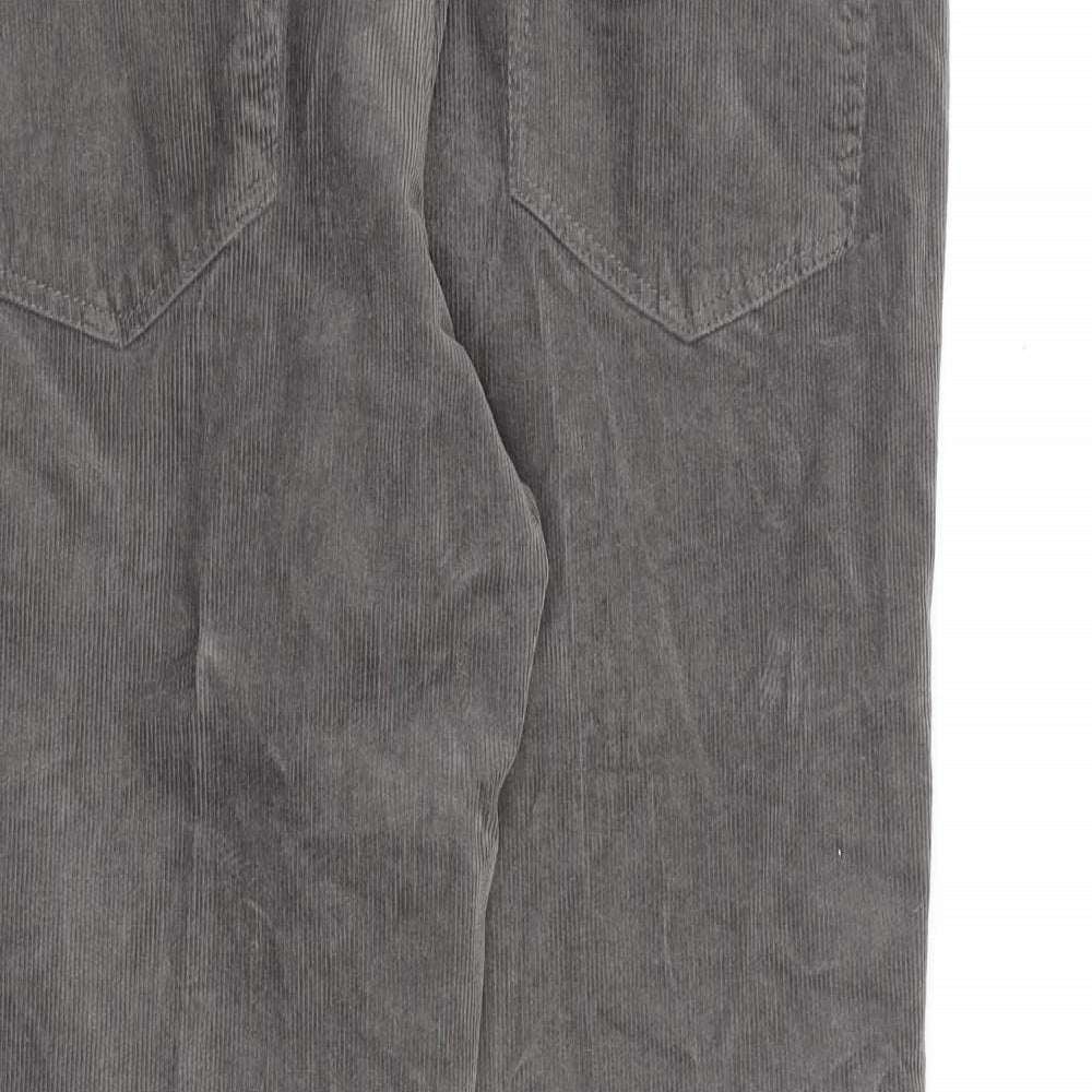 TU Mens Grey Cotton Trousers Size 34 in L30 in Regular Zip