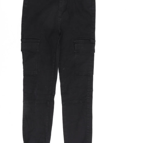 Estee Brown Womens Black Cotton Straight Jeans Size S L25 in Regular Zip