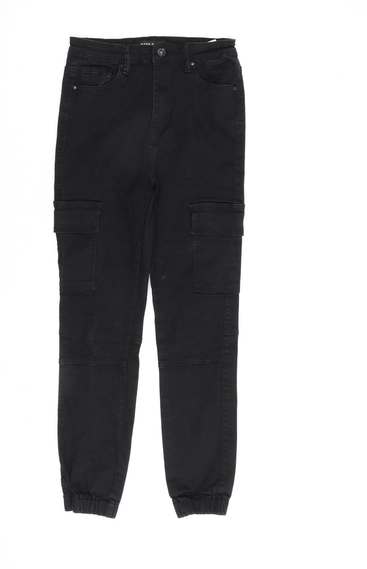 Estee Brown Womens Black Cotton Straight Jeans Size S L25 in Regular Zip
