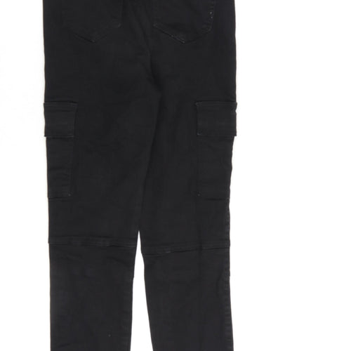 Estee Brown Womens Black Cotton Straight Jeans Size S L25 in Regular Zip