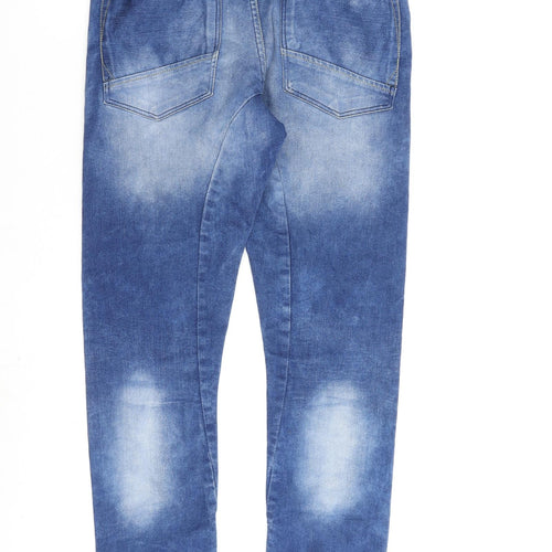 H&M Boys Blue Cotton Straight Jeans Size 12-13 Years L28 in Regular Zip