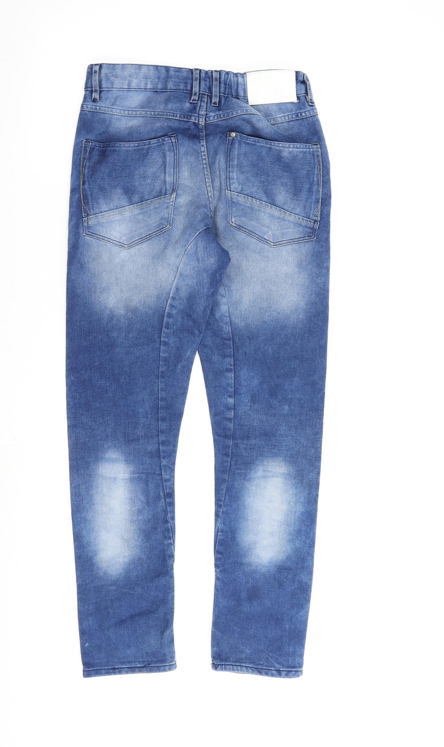 H&M Boys Blue Cotton Straight Jeans Size 12-13 Years L28 in Regular Zip