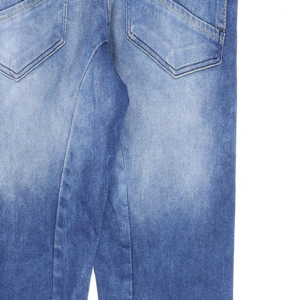H&M Boys Blue Cotton Straight Jeans Size 12-13 Years L28 in Regular Zip