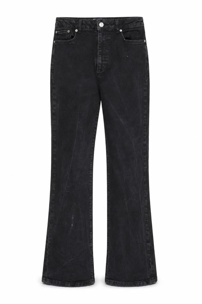 ASOS Womens Black Cotton Flared Jeans Size 30 in L32 in Regular Zip
