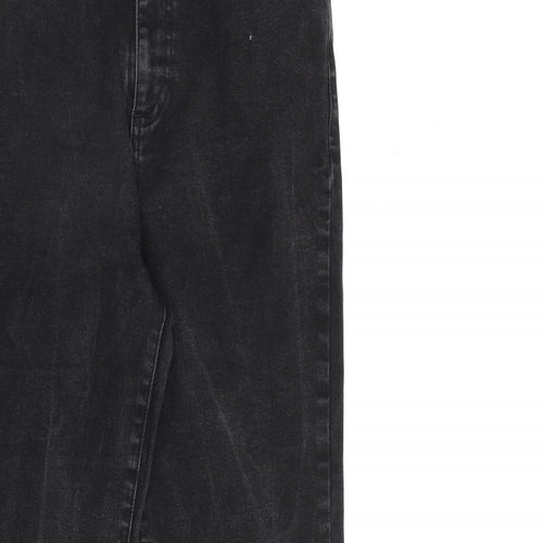 ASOS Womens Black Cotton Flared Jeans Size 30 in L32 in Regular Zip