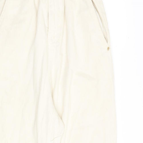 Zara Womens Beige Cotton Straight Jeans Size 4 L28 in Regular Zip