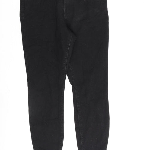 Denim & Co. Womens Black Cotton Straight Jeans Size 14 L26 in Regular Zip