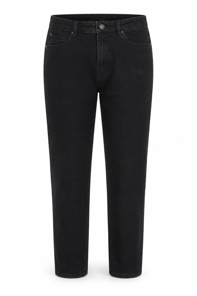 Denim & Co. Womens Black Cotton Straight Jeans Size 14 L26 in Regular Zip