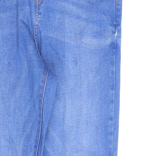 Denim & Co. Womens Blue Paisley Cotton Straight Jeans Size 14 L30 in Regular Zip