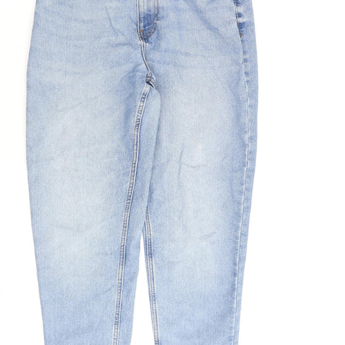 Denim & Co. Womens Blue Cotton Straight Jeans Size 8 L27 in Regular Zip