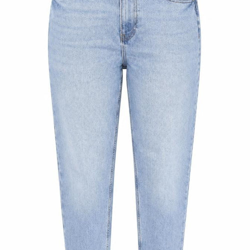 Denim & Co. Womens Blue Cotton Straight Jeans Size 8 L27 in Regular Zip