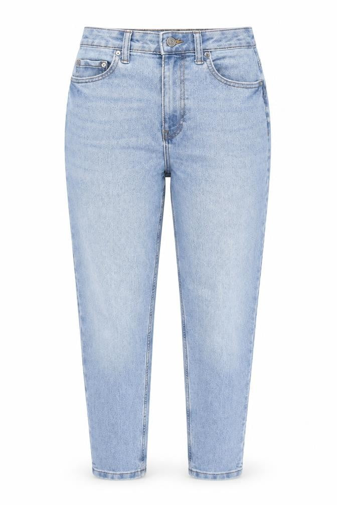 Denim & Co. Womens Blue Cotton Straight Jeans Size 8 L27 in Regular Zip