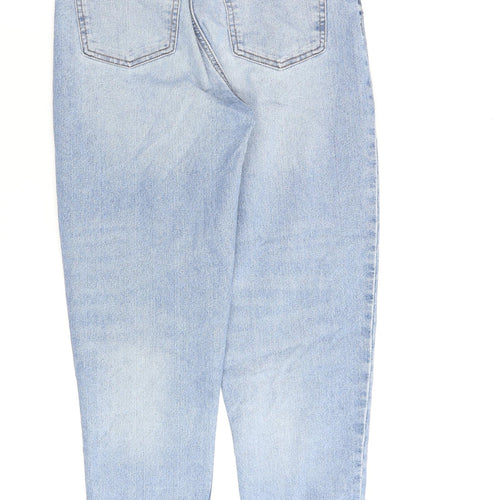 Denim & Co. Womens Blue Cotton Straight Jeans Size 8 L27 in Regular Zip
