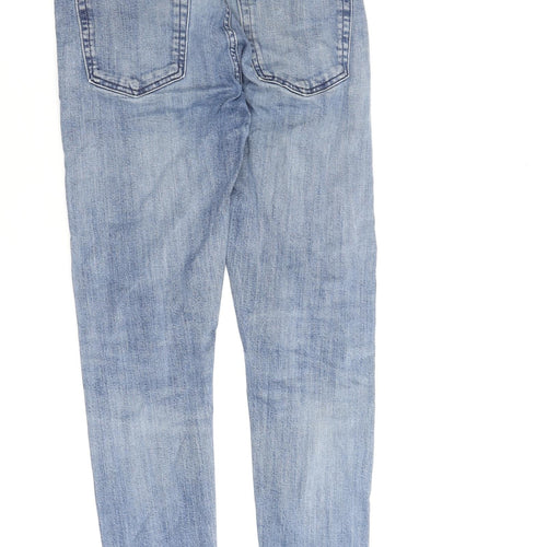 Dressman Mens Blue Cotton Straight Jeans Size 29 in L30 in Regular Zip