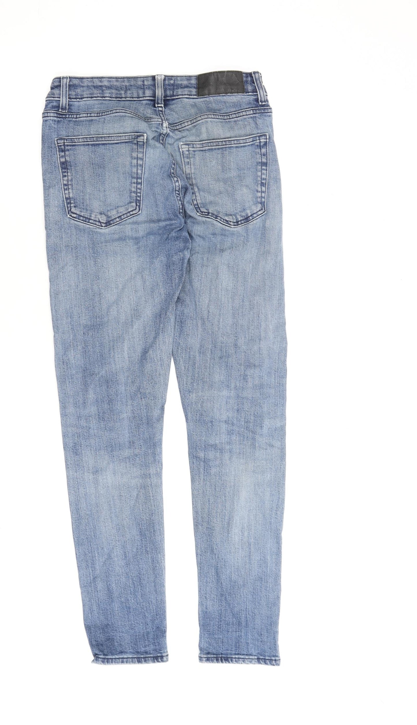 Dressman Mens Blue Cotton Straight Jeans Size 29 in L30 in Regular Zip