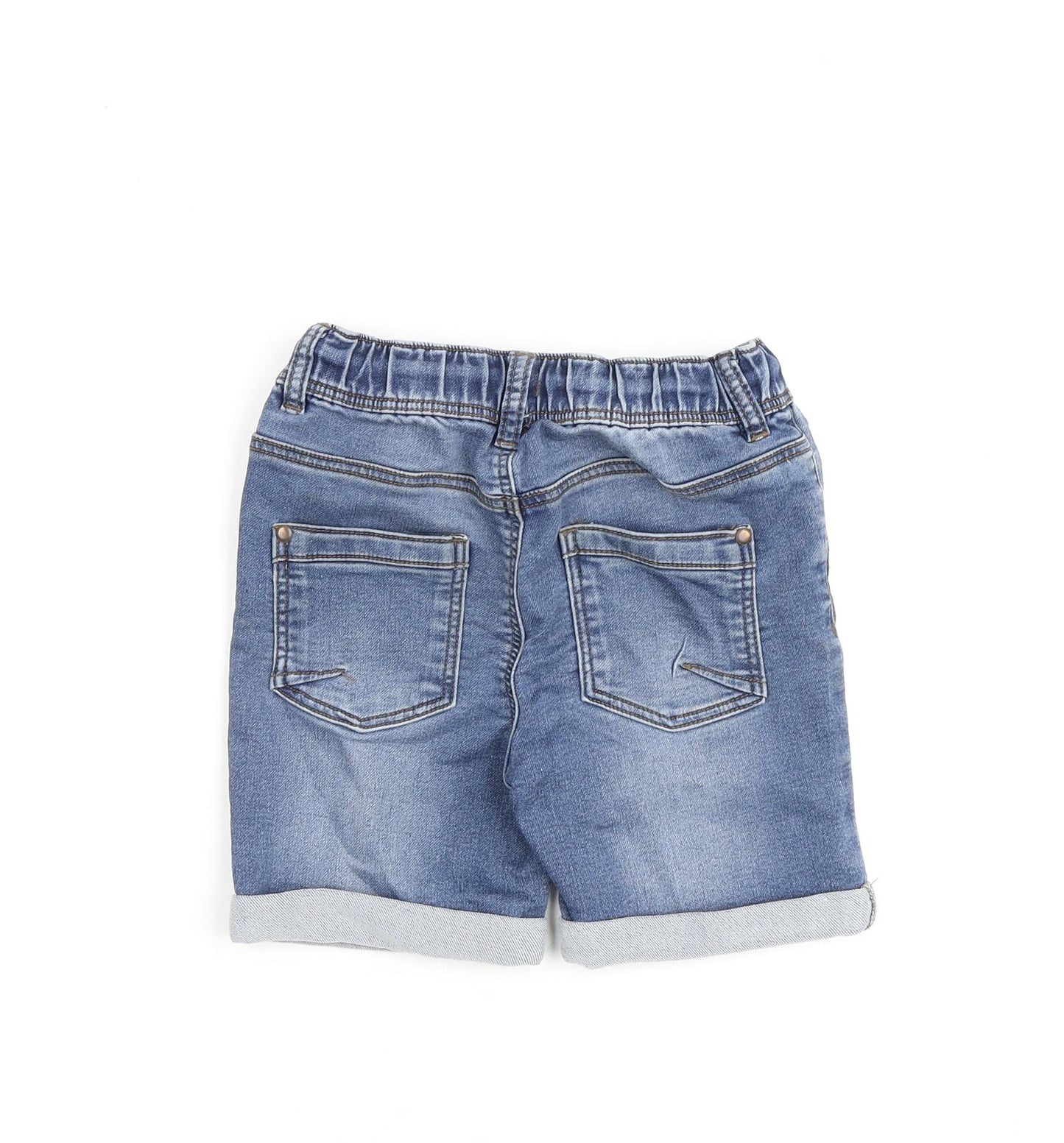 Nutmeg Boys Blue Cotton Bermuda Shorts Size 5-6 Years Regular Drawstring