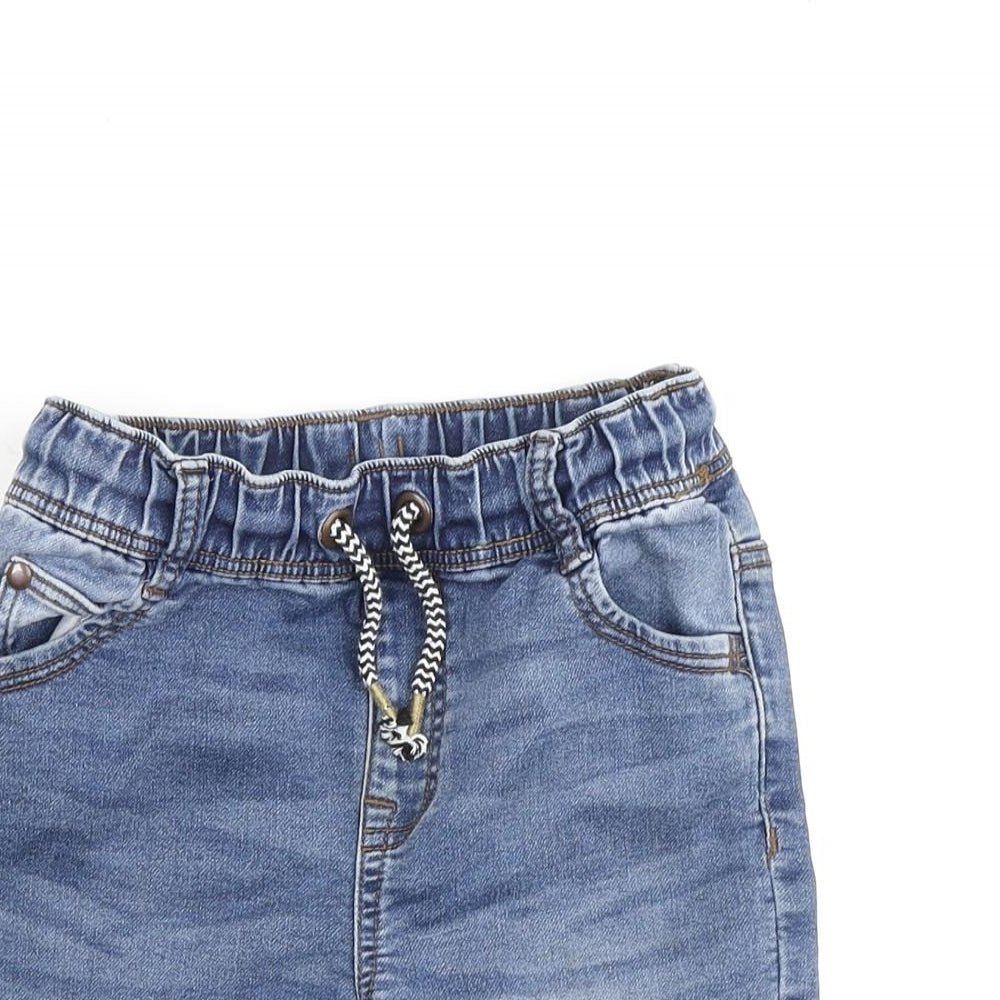 Nutmeg Boys Blue Cotton Bermuda Shorts Size 5-6 Years Regular Drawstring