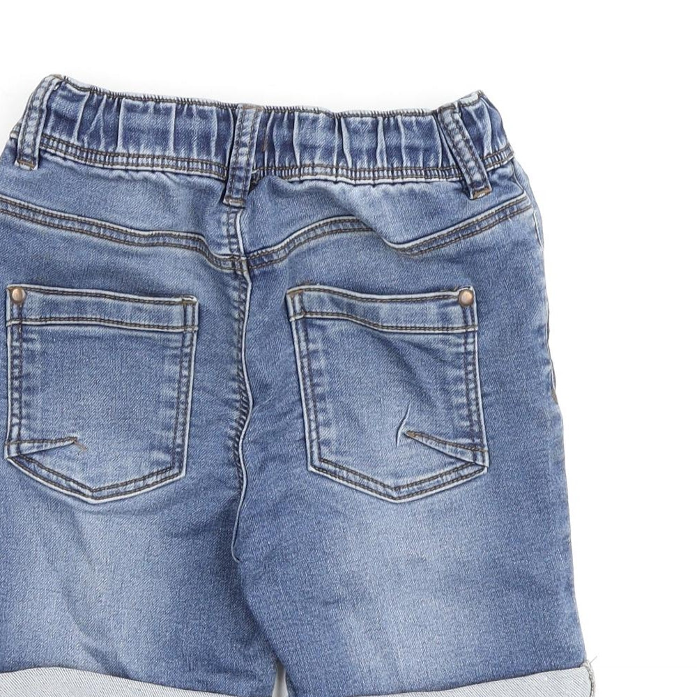 Nutmeg Boys Blue Cotton Bermuda Shorts Size 5-6 Years Regular Drawstring