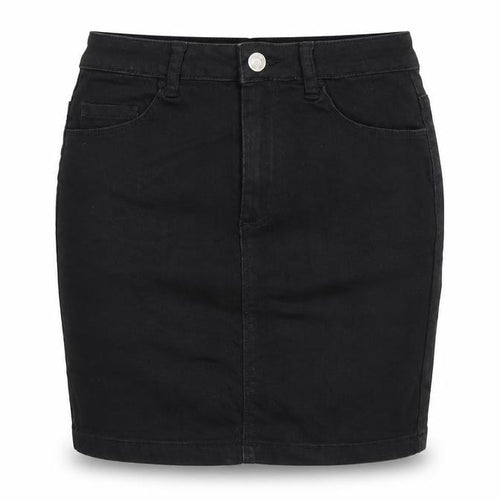 Missguided Womens Black Cotton A-Line Skirt Size 8 Zip