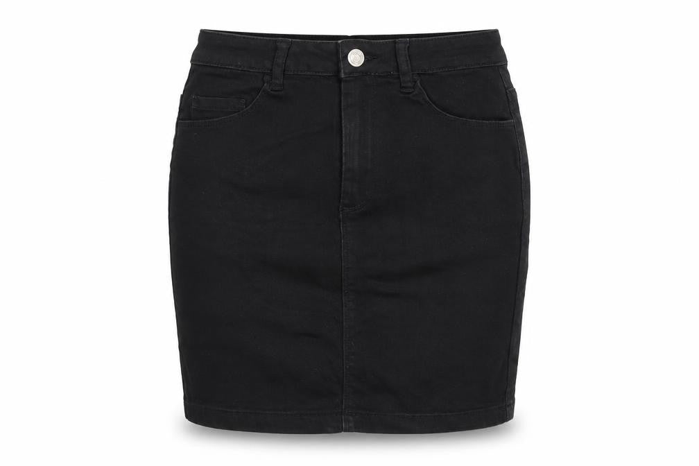 Missguided Womens Black Cotton A-Line Skirt Size 8 Zip