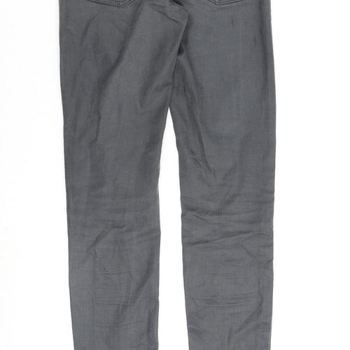 Inwear Womens Grey Cotton Straight Jeans Size 28 in L31 in Regular Zip