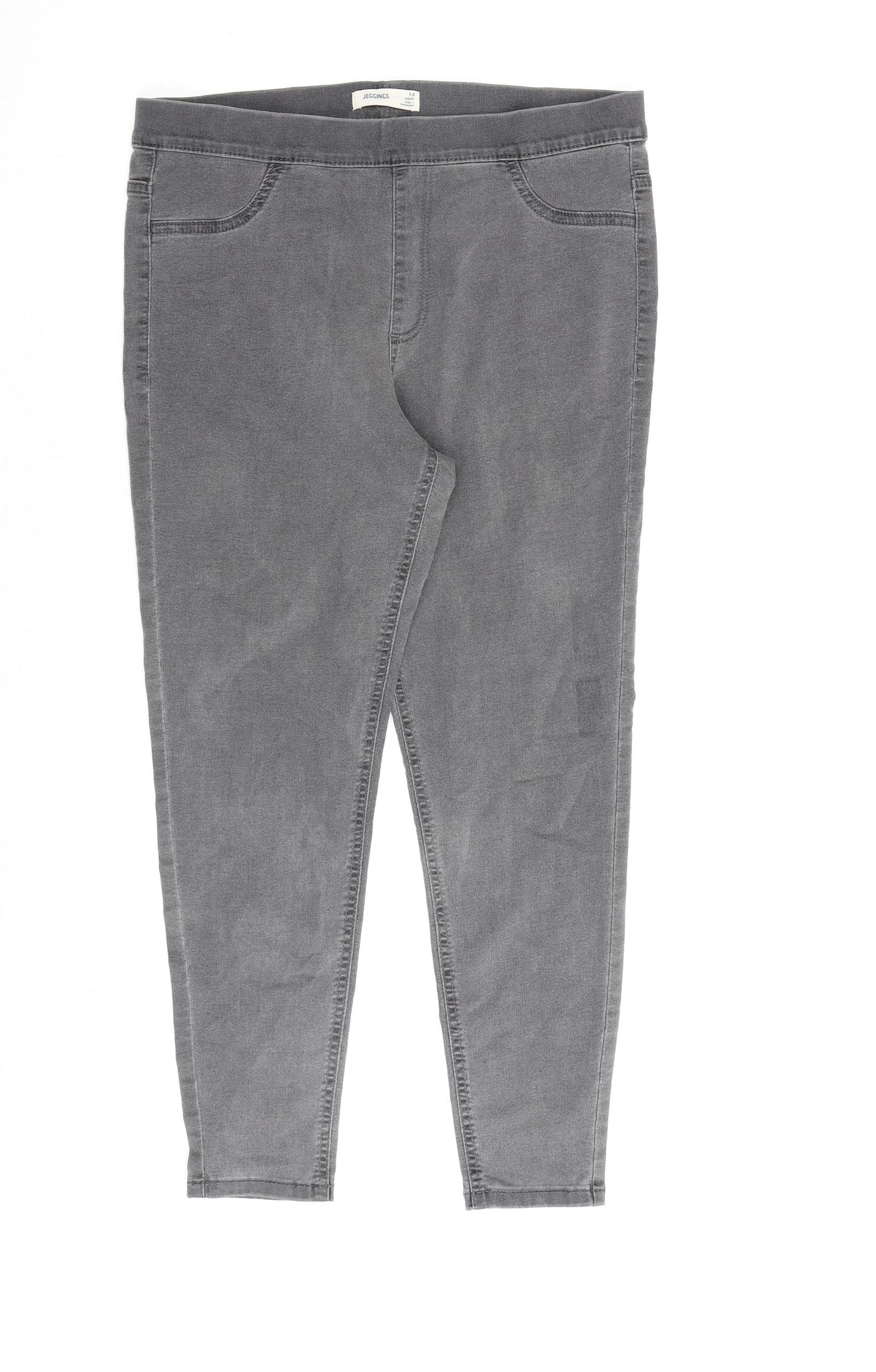 Marks and Spencer Womens Grey Cotton Jegging Jeans Size 14 L26 in Regular