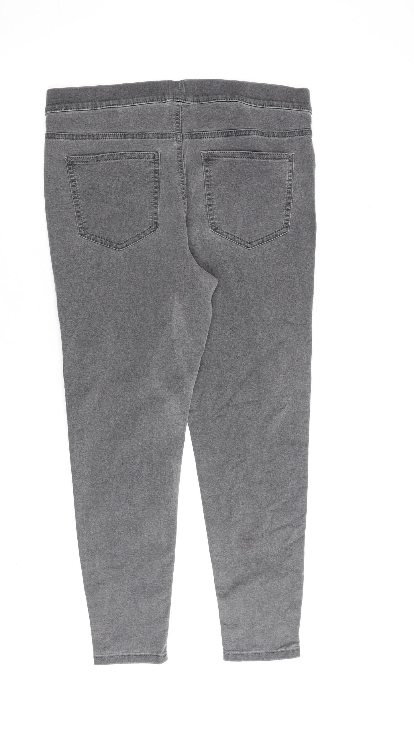 Marks and Spencer Womens Grey Cotton Jegging Jeans Size 14 L26 in Regular