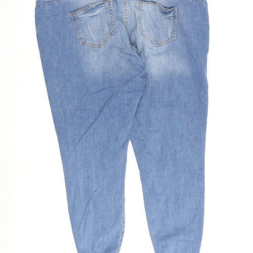 Denim & Co. Womens Blue Cotton Straight Jeans Size 20 L27 in Regular Zip